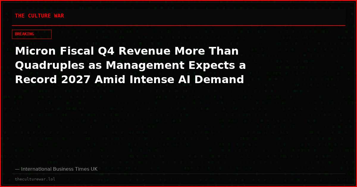Micron Fiscal Q4 Revenue More Than Quadruples as Management Expects a Record 2027 Amid Intense AI Demand