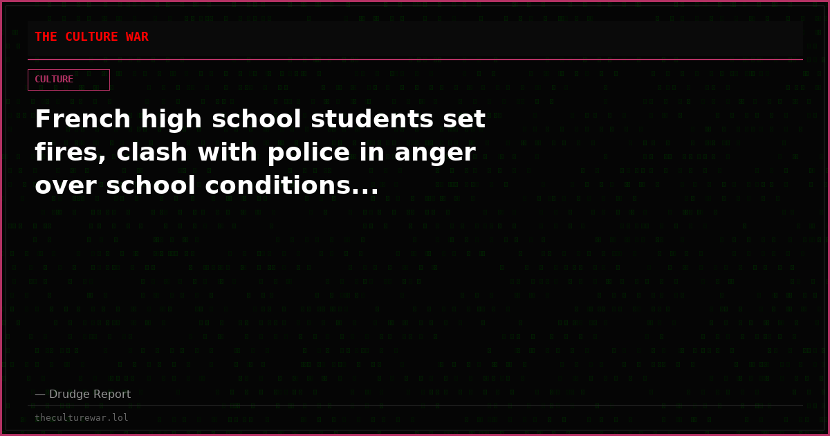 French high school students set fires, clash with police in anger over school conditions...