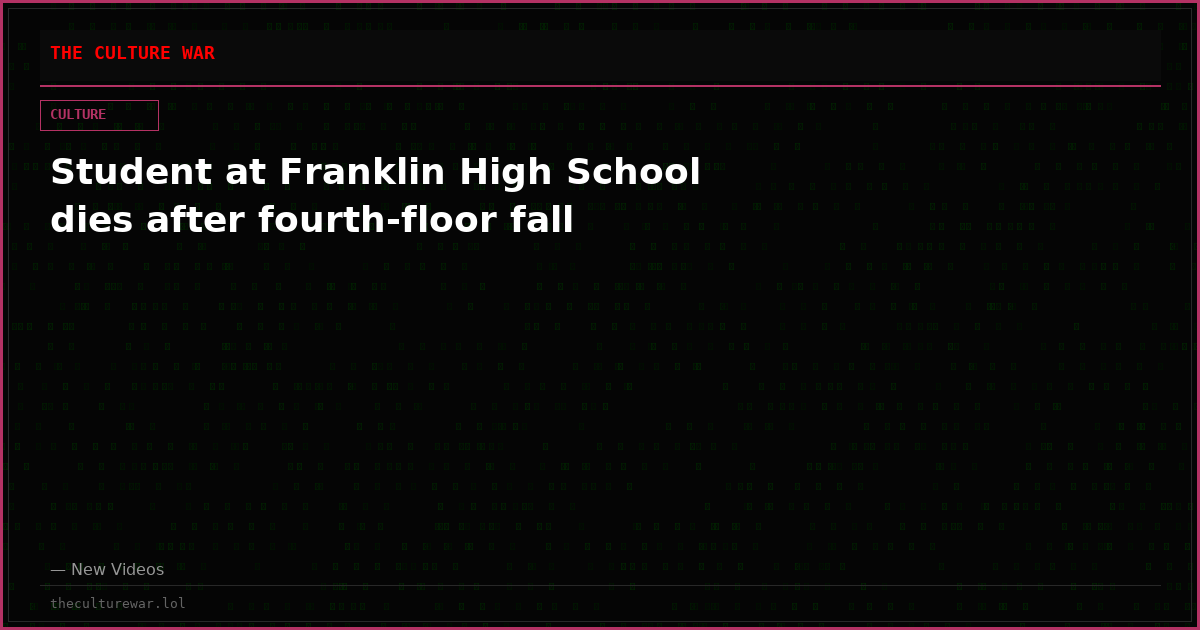 Student at Franklin High School dies after fourth-floor fall