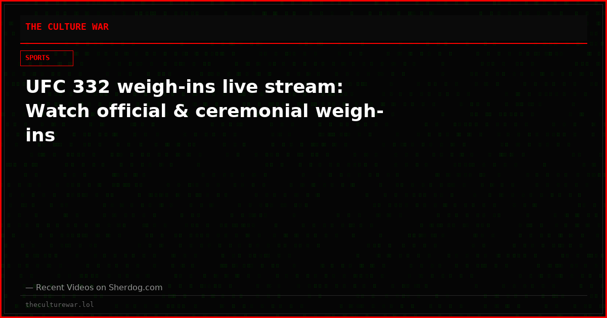 UFC 332 weigh-ins live stream: Watch official & ceremonial weigh-ins