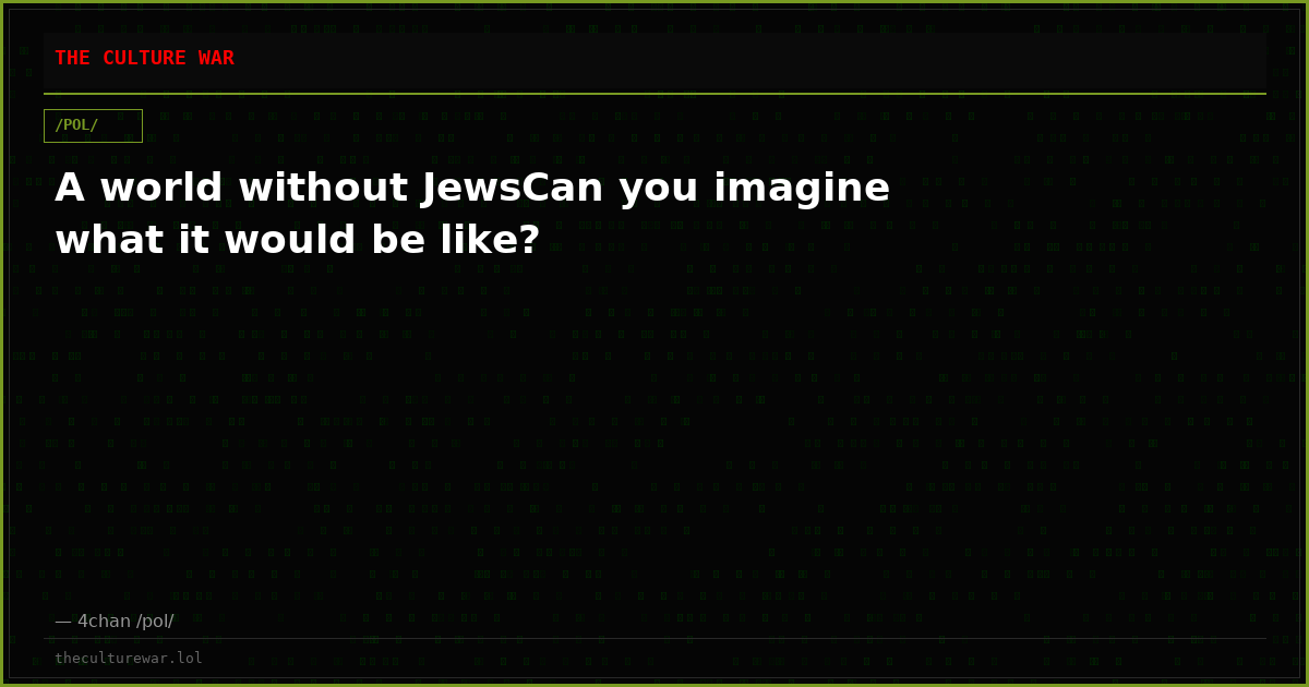 A world without JewsCan you imagine what it would be like?