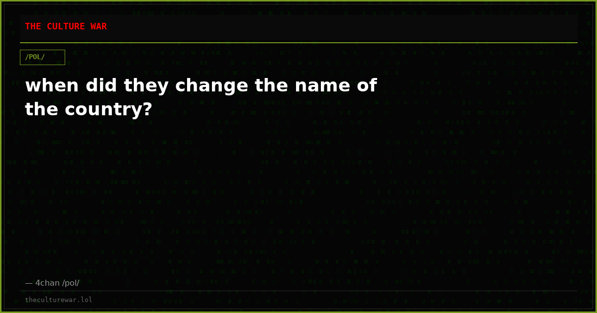 when did they change the name of the country?