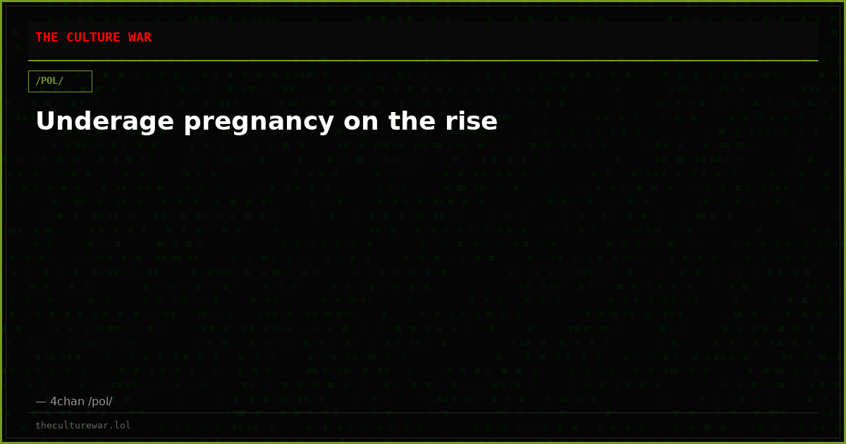 Underage pregnancy on the rise