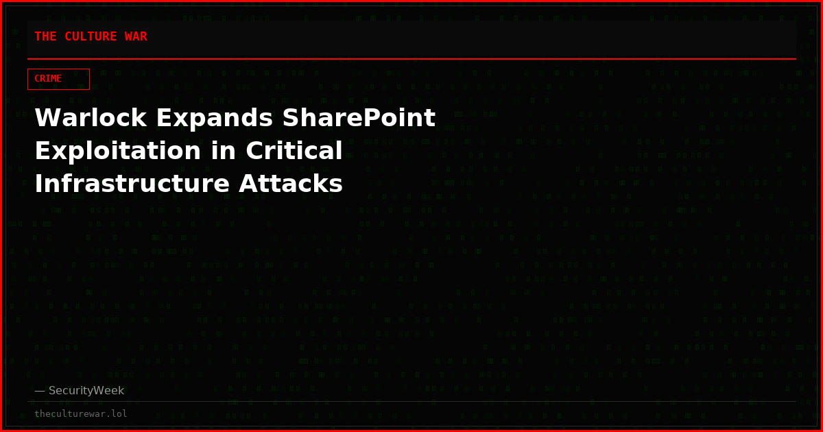Warlock Expands SharePoint Exploitation in Critical Infrastructure Attacks