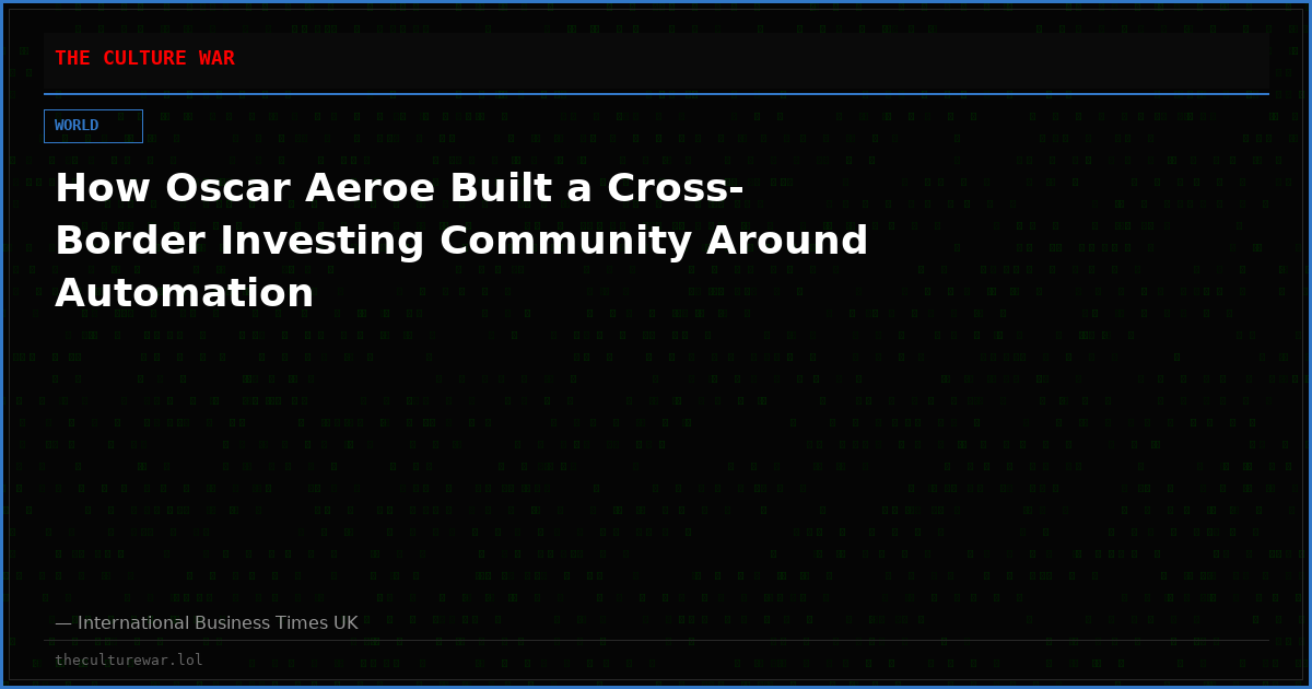 How Oscar Aeroe Built a Cross-Border Investing Community Around Automation