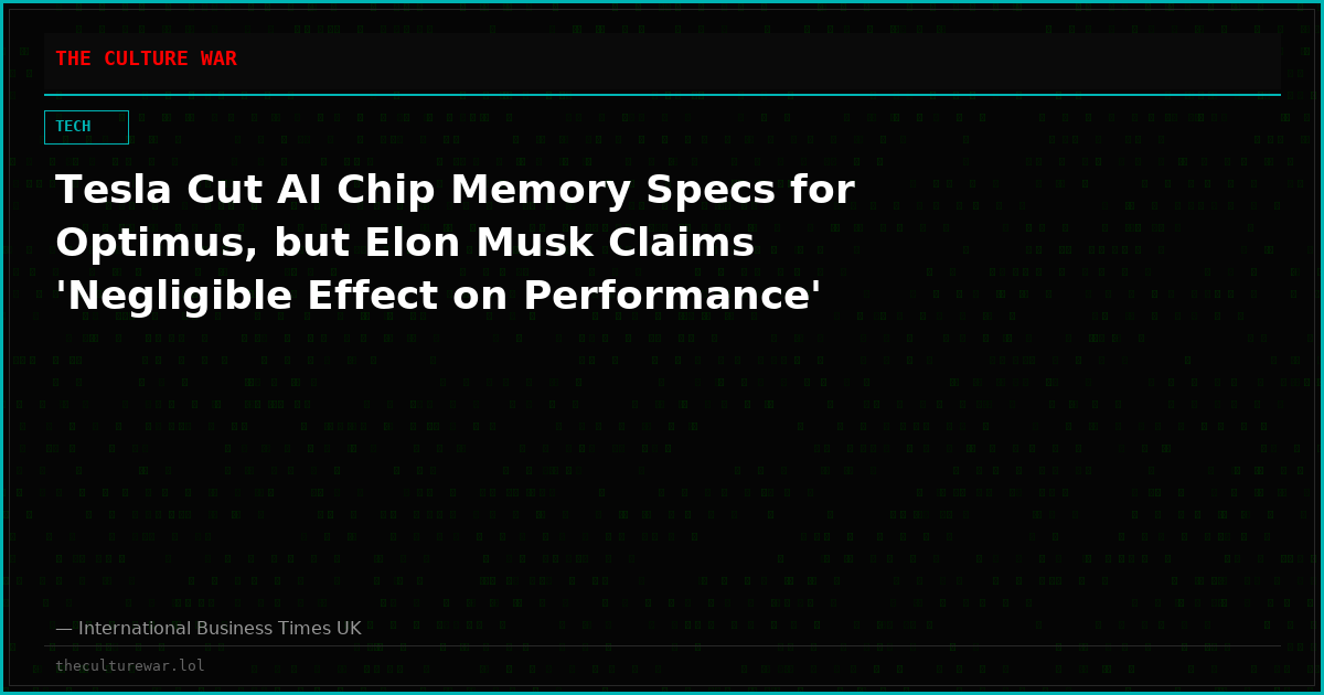 Tesla Cut AI Chip Memory Specs for Optimus, but Elon Musk Claims 'Negligible Effect on Performance'
