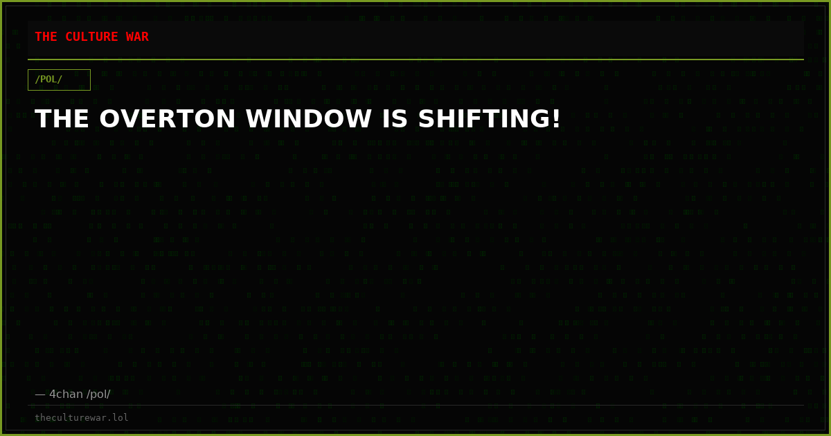 THE OVERTON WINDOW IS SHIFTING!
