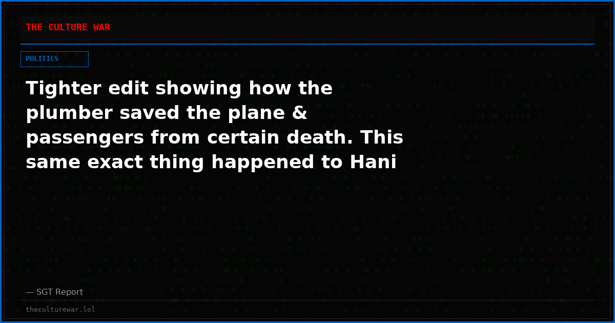 Tighter edit showing how the plumber saved the plane & passengers from certain death. This same exact thing happened to Hani Hanjour the night before he slammed flight 77 into the Pentagon.