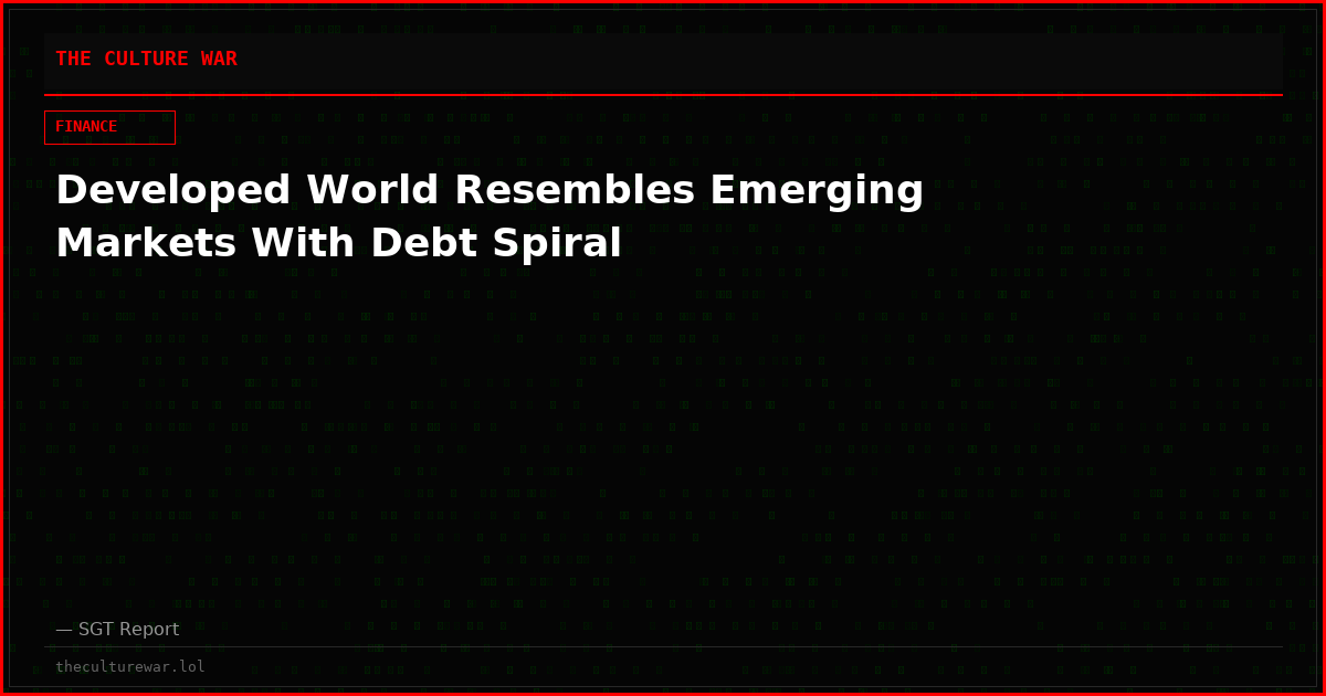 Developed World Resembles Emerging Markets With Debt Spiral