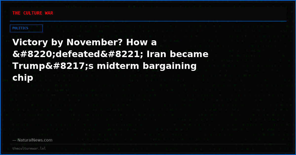Victory by November? How a “defeated” Iran became Trump’s midterm bargaining chip