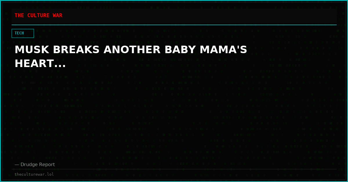 MUSK BREAKS ANOTHER BABY MAMA'S HEART...