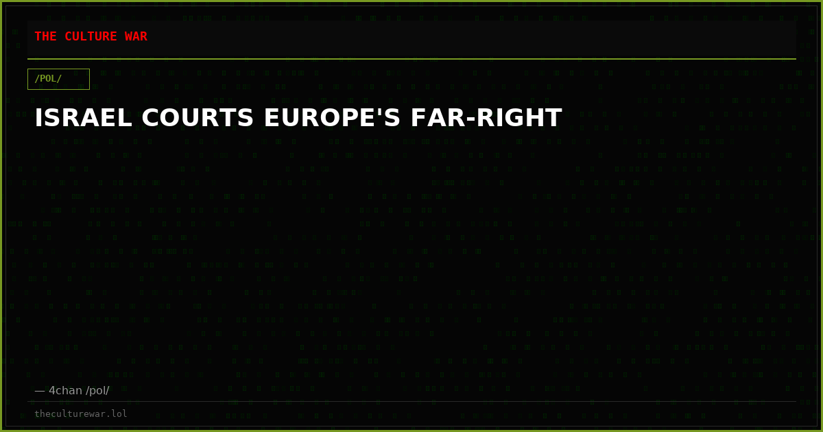 ISRAEL COURTS EUROPE'S FAR-RIGHT