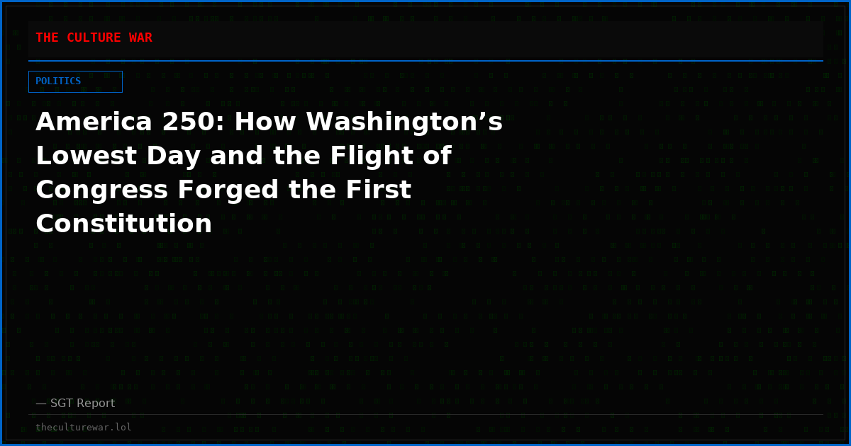 America 250: How Washington’s Lowest Day and the Flight of Congress Forged the First Constitution