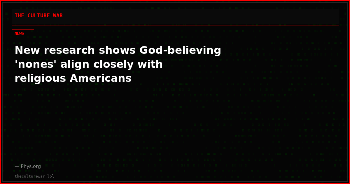 New research shows God-believing 'nones' align closely with religious Americans