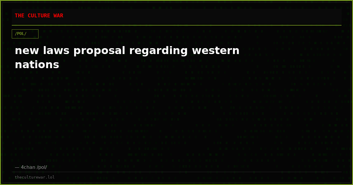 new laws proposal regarding western nations