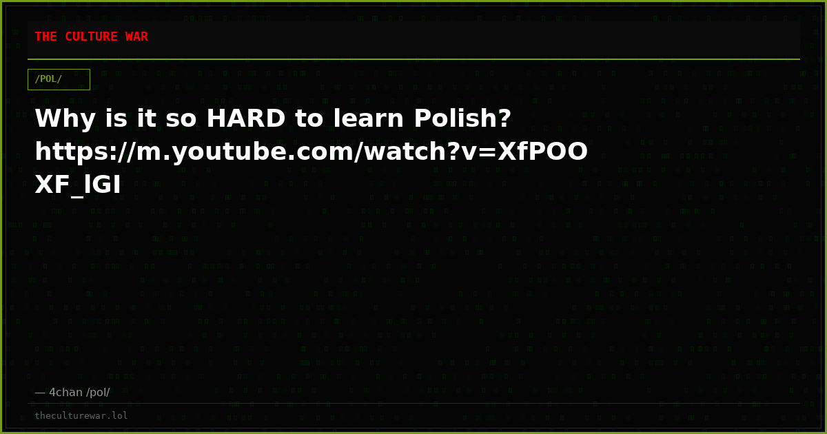Why is it so HARD to learn Polish? https://m.youtube.com/watch?v=XfPOOXF_lGI
