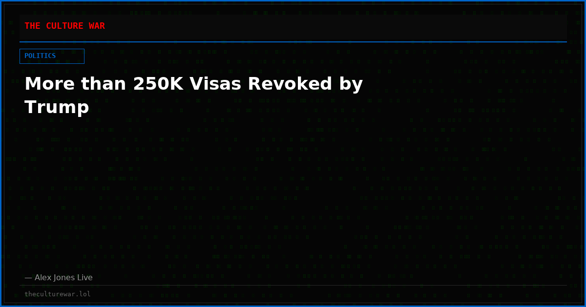 More than 250K Visas Revoked by Trump