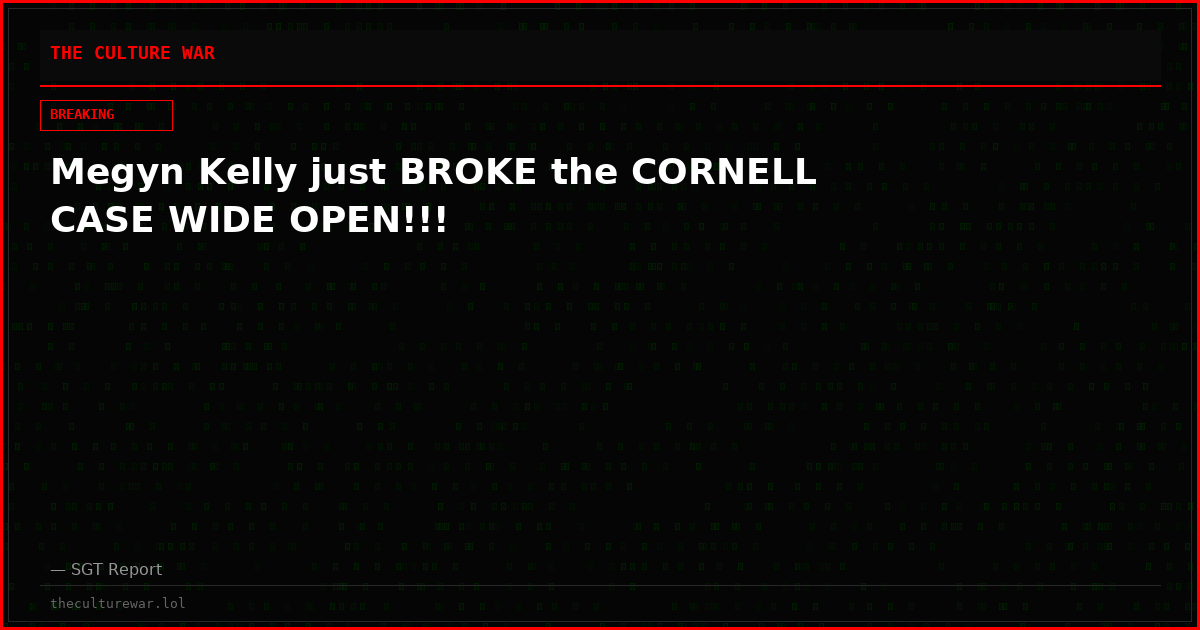 Megyn Kelly just BROKE the CORNELL CASE WIDE OPEN!!!