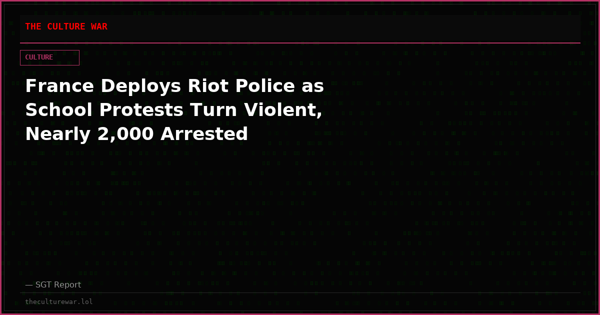 France Deploys Riot Police as School Protests Turn Violent, Nearly 2,000 Arrested