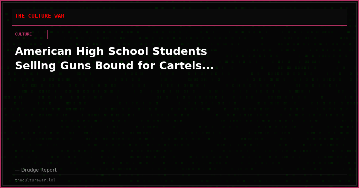 American High School Students Selling Guns Bound for Cartels...