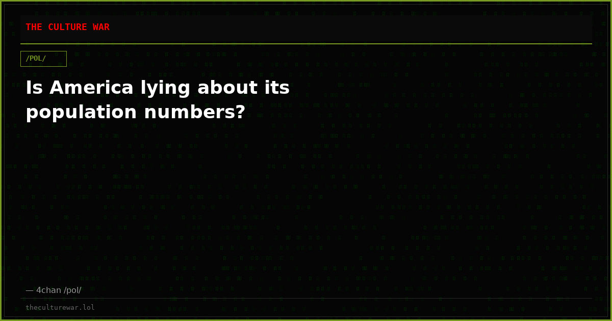 Is America lying about its population numbers?