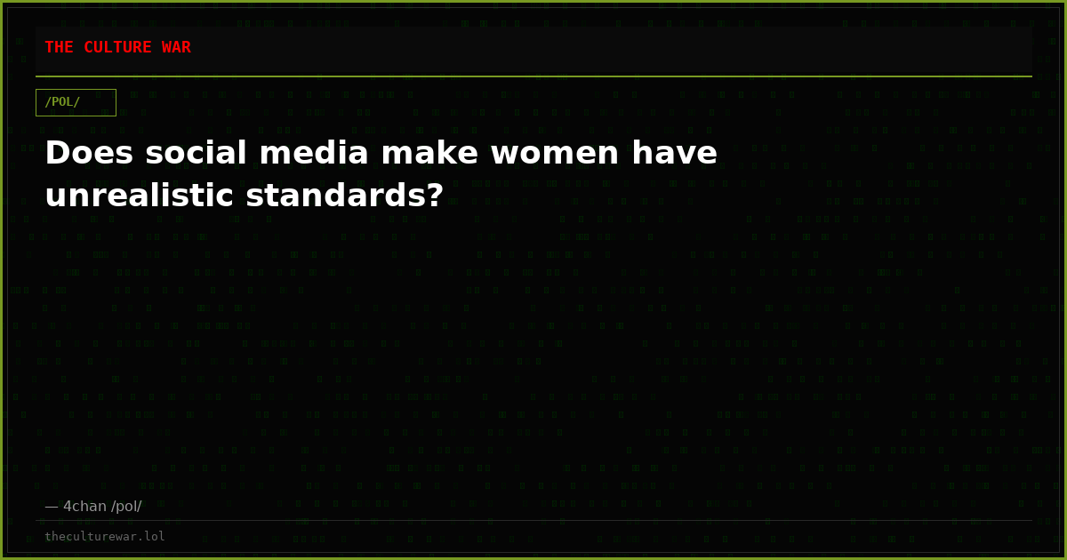 Does social media make women have unrealistic standards?