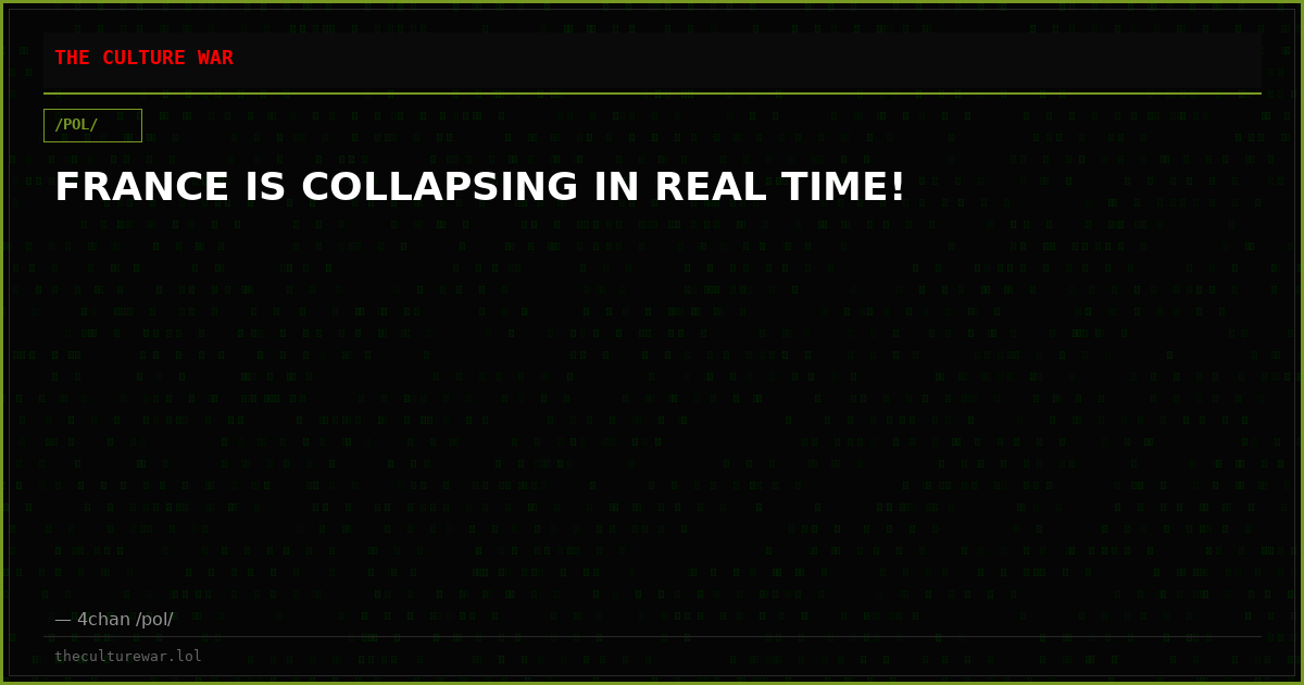 FRANCE IS COLLAPSING IN REAL TIME!
