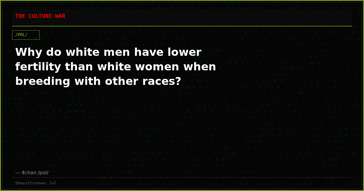 Why do white men have lower fertility than white women when breeding with other races?