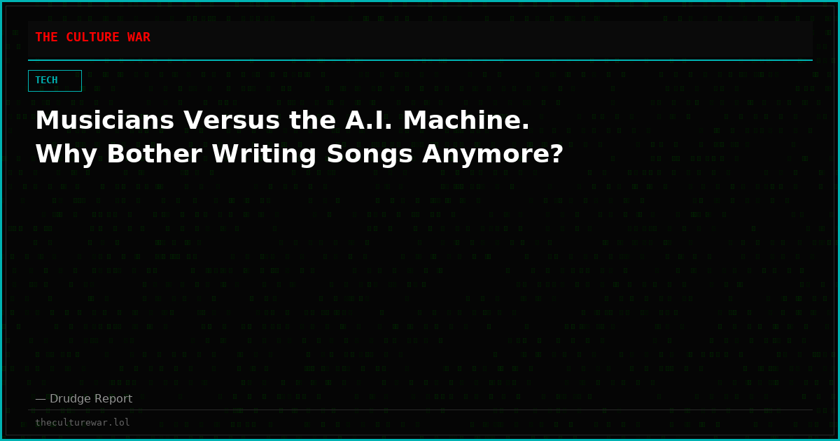 Musicians Versus the A.I. Machine. Why Bother Writing Songs Anymore?
