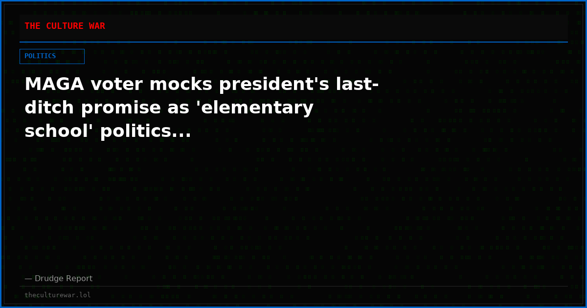 MAGA voter mocks president's last-ditch promise as 'elementary school' politics...