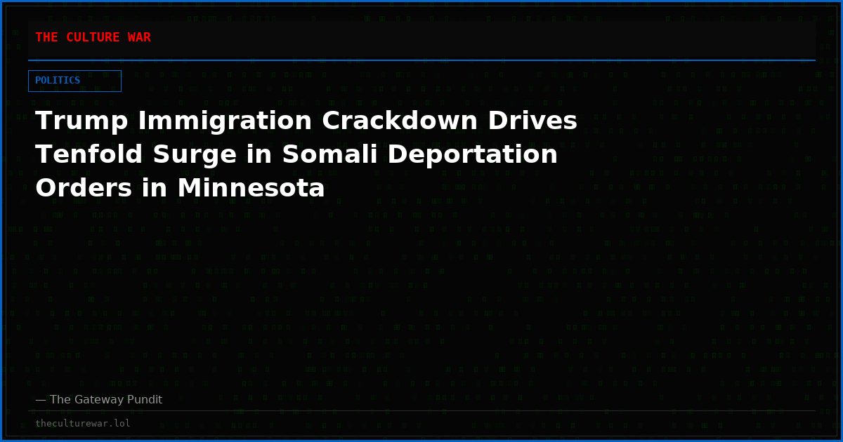 Trump Immigration Crackdown Drives Tenfold Surge in Somali Deportation Orders in Minnesota