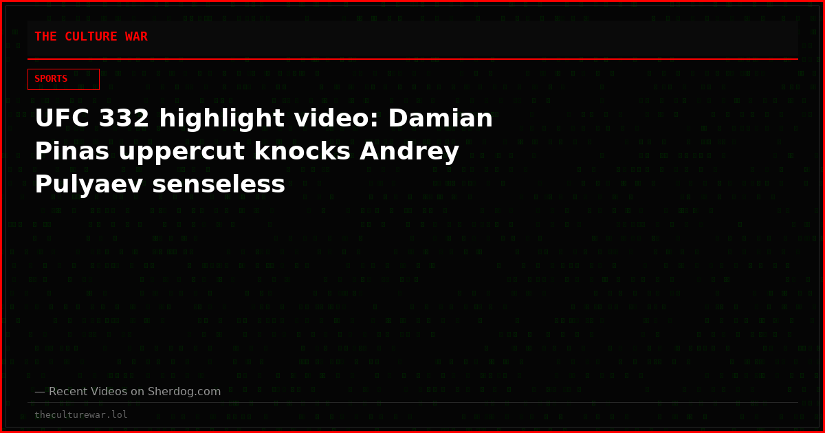 UFC 332 highlight video: Damian Pinas uppercut knocks Andrey Pulyaev senseless