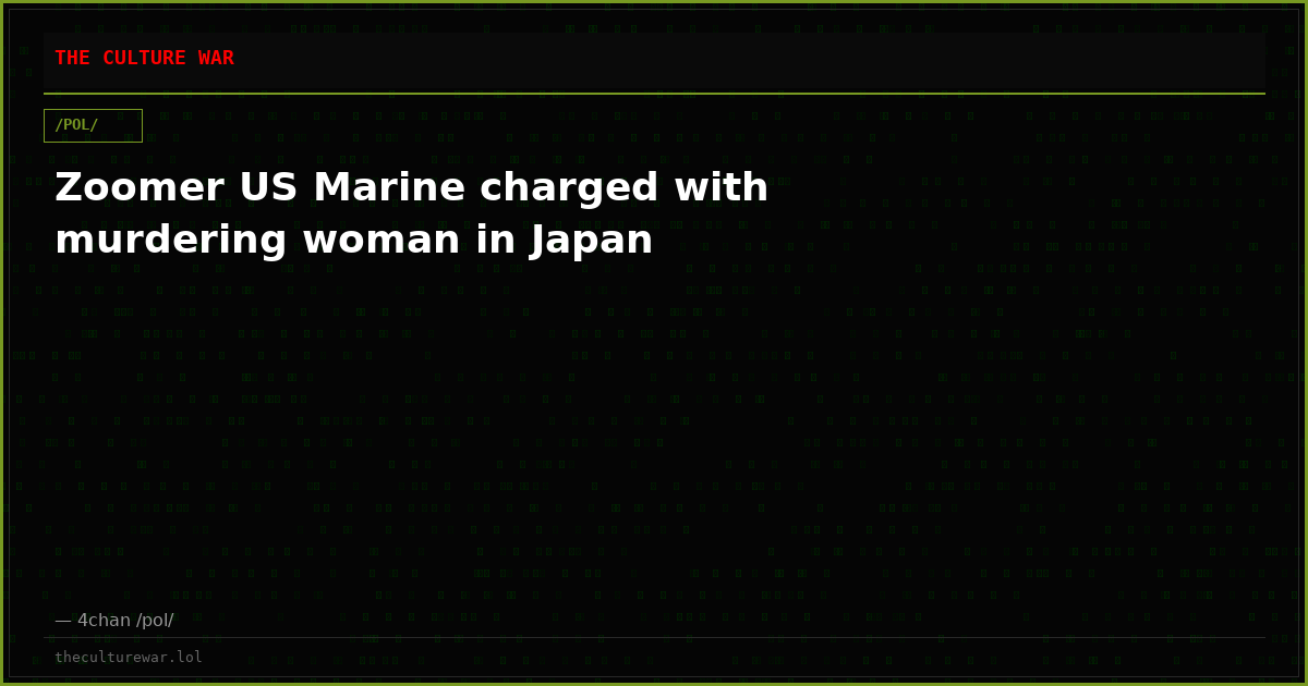 Zoomer US Marine charged with murdering woman in Japan