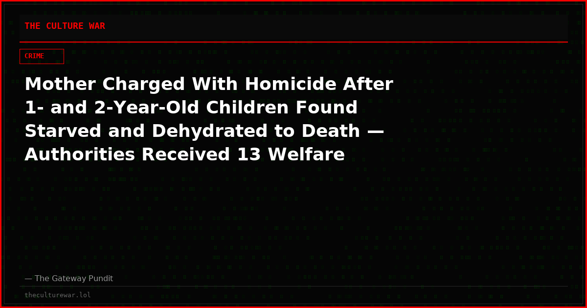 Mother Charged With Homicide After 1- and 2-Year-Old Children Found Starved and Dehydrated to Death — Authorities Received 13 Welfare Calls as Relatives Warned of ‘Another Lindsay Clancy’ Tragedy