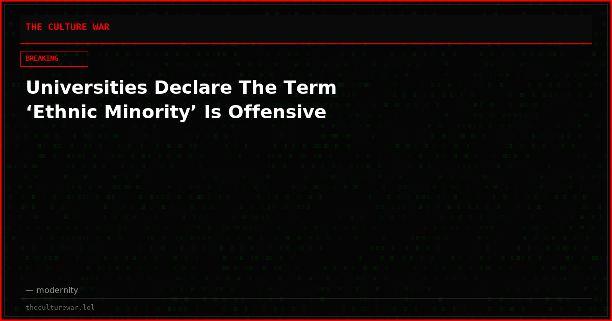 Universities Declare The Term ‘Ethnic Minority’ Is Offensive