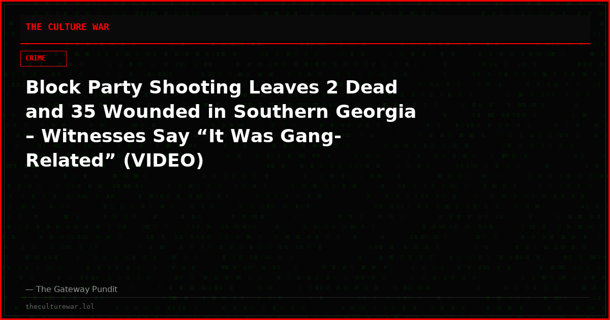 Block Party Shooting Leaves 2 Dead and 35 Wounded in Southern Georgia – Witnesses Say “It Was Gang-Related” (VIDEO)