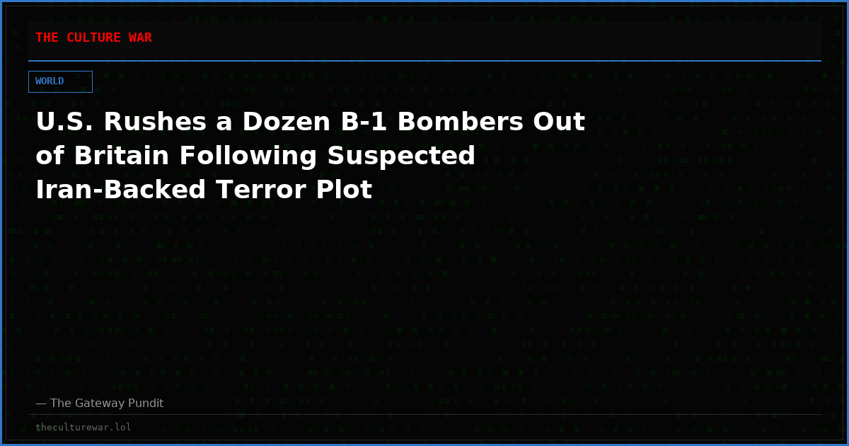 U.S. Rushes a Dozen B-1 Bombers Out of Britain Following Suspected Iran-Backed Terror Plot