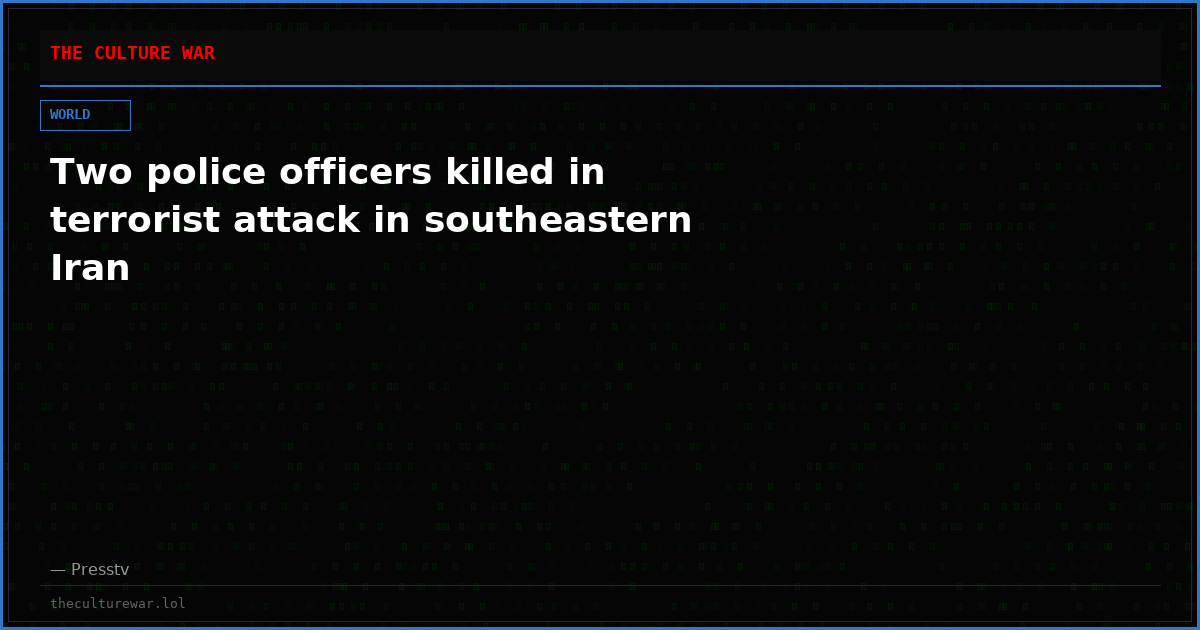Two police officers killed in terrorist attack in southeastern Iran
