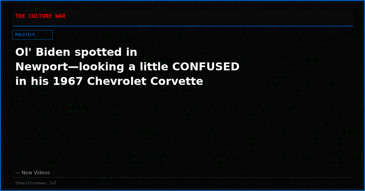 Ol' Biden spotted in Newport—looking a little CONFUSED in his 1967 Chevrolet Corvette