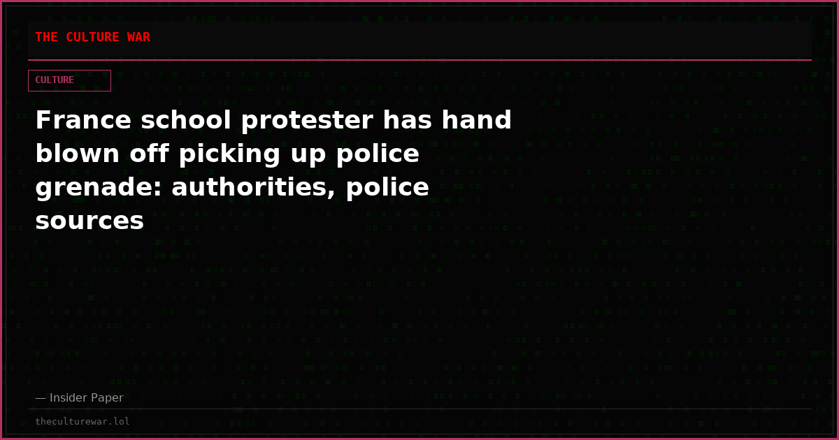 France school protester has hand blown off picking up police grenade: authorities, police sources