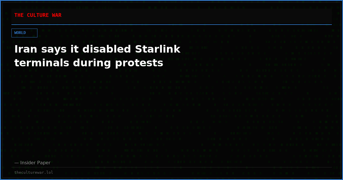 Iran says it disabled Starlink terminals during protests