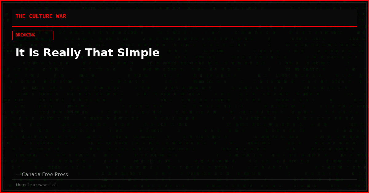 It Is Really That Simple