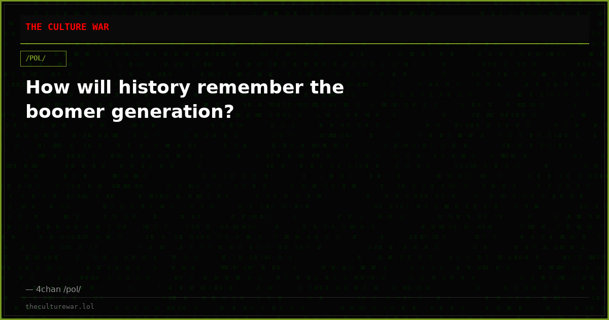 How will history remember the boomer generation?