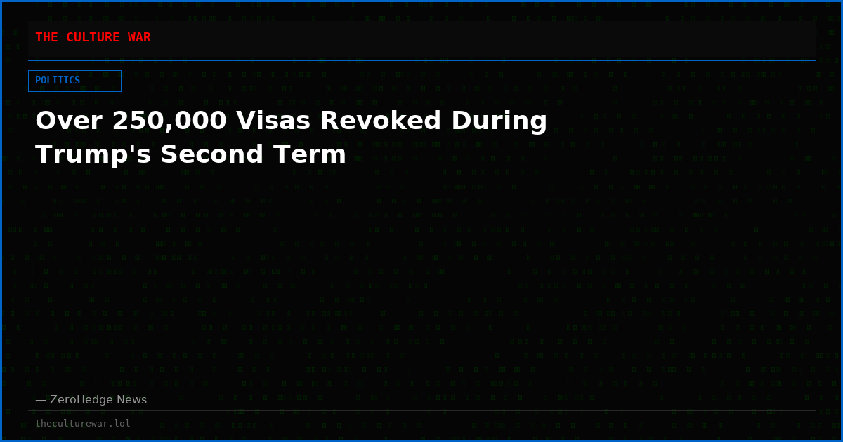 Over 250,000 Visas Revoked During Trump's Second Term