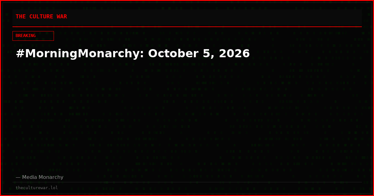 #MorningMonarchy: October 5, 2026