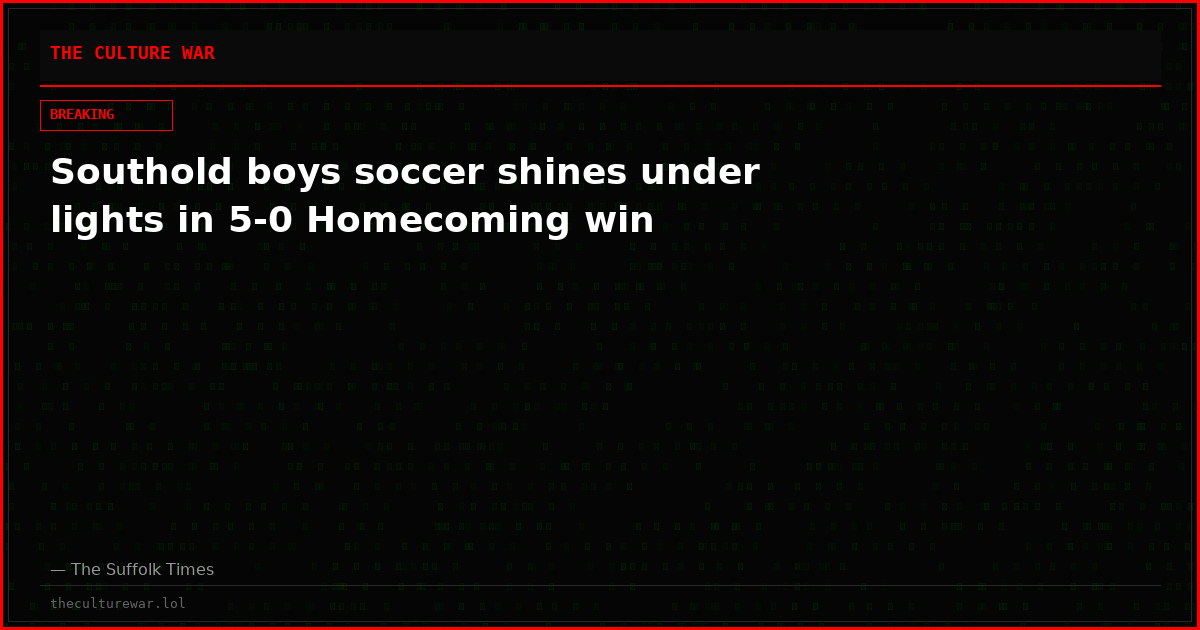 Southold boys soccer shines under lights in 5-0 Homecoming win