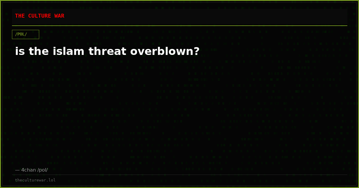 is the islam threat overblown?