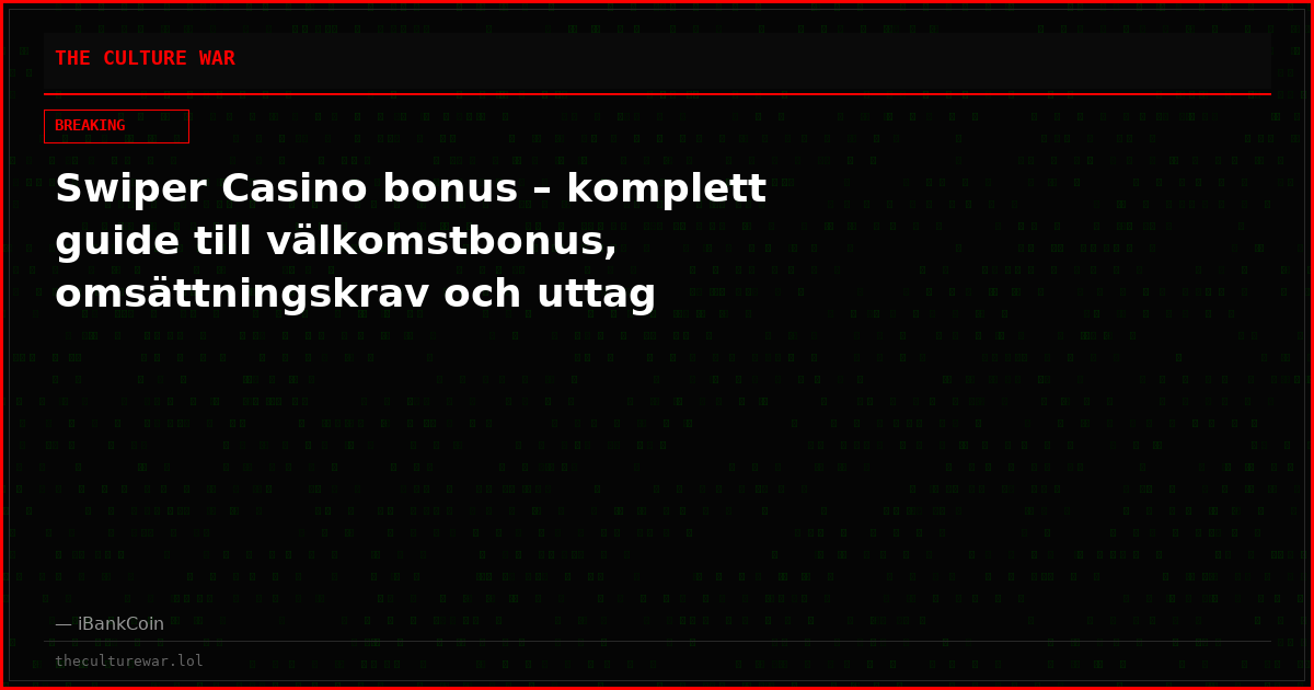Swiper Casino bonus – komplett guide till välkomstbonus, omsättningskrav och uttag