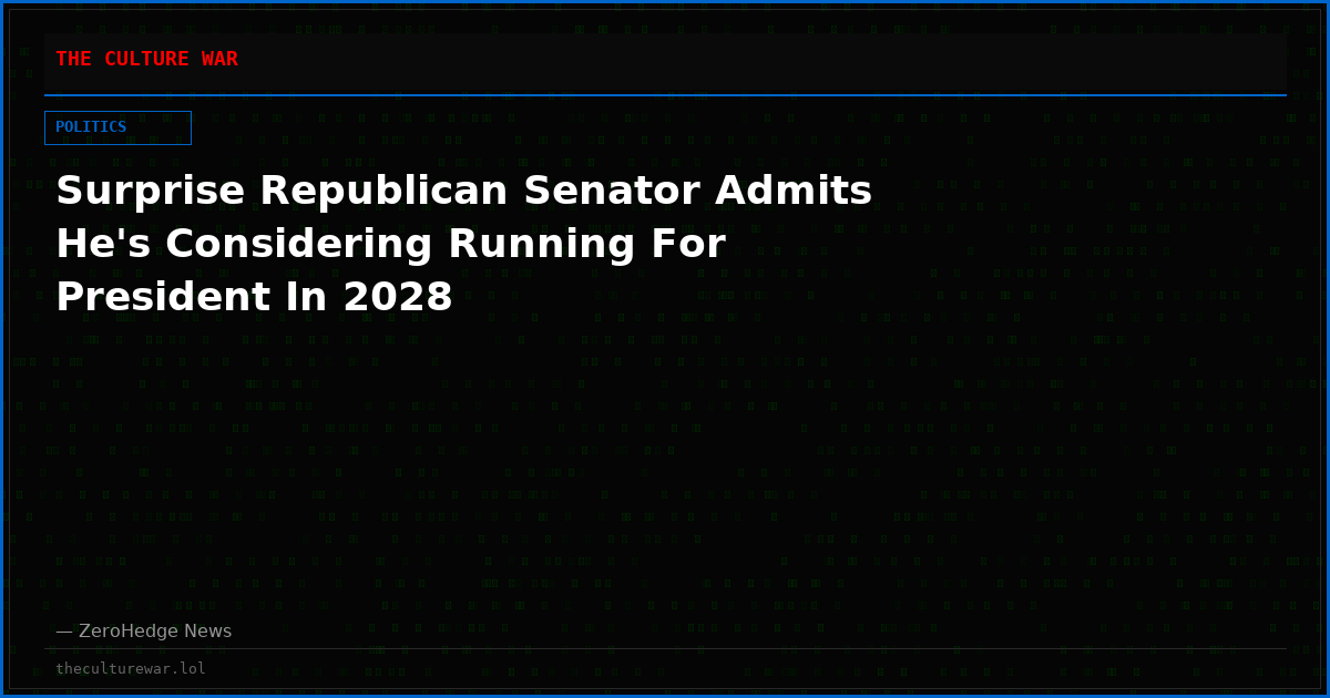 Surprise Republican Senator Admits He's Considering Running For President In 2028