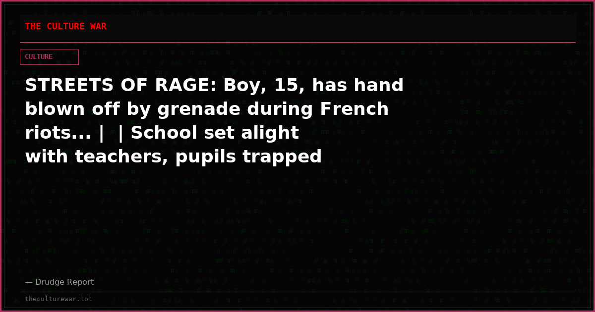 STREETS OF RAGE: Boy, 15, has hand blown off by grenade during French riots... |  | School set alight with teachers, pupils trapped inside...